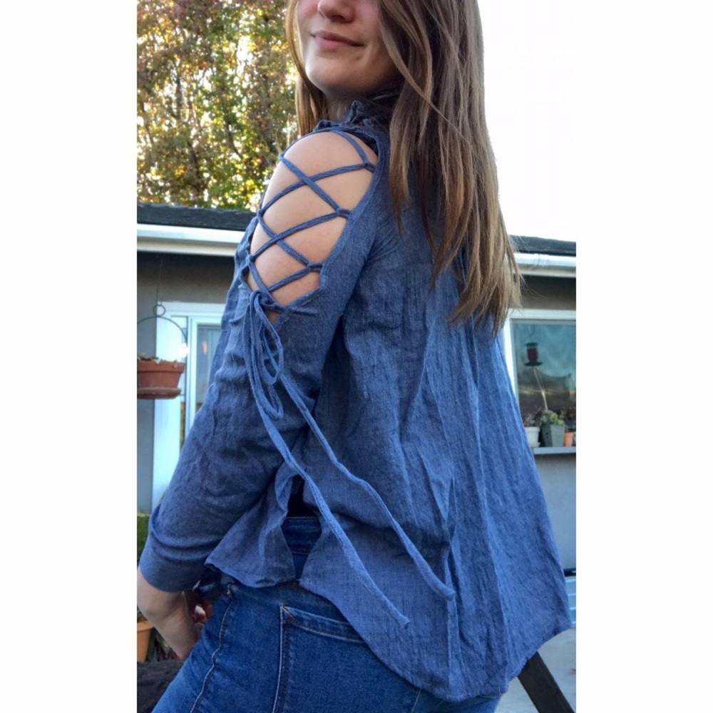 Boho Chic Jean Blue Button Up